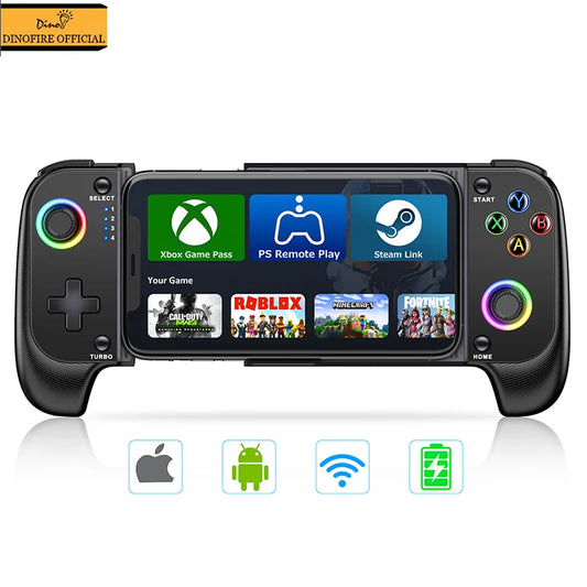 Joystick DinoFire, kontroler Bluetooth, z efektem Halla, do gier mobilnych iPhone/Android